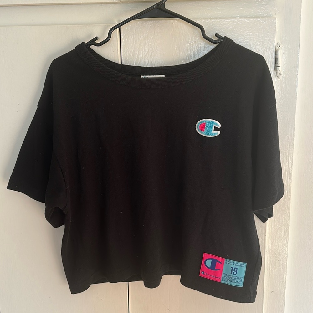 Champion brand cropped black Tee
